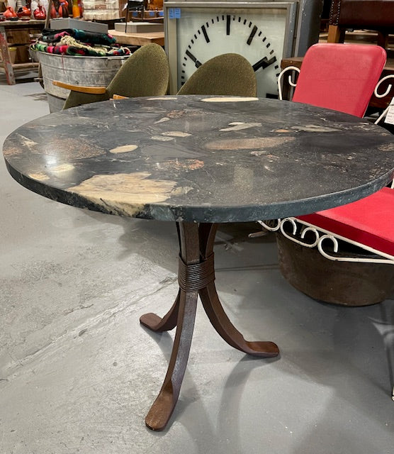 Norvigo Marble  Top Cast- Iron Base Table  #6336