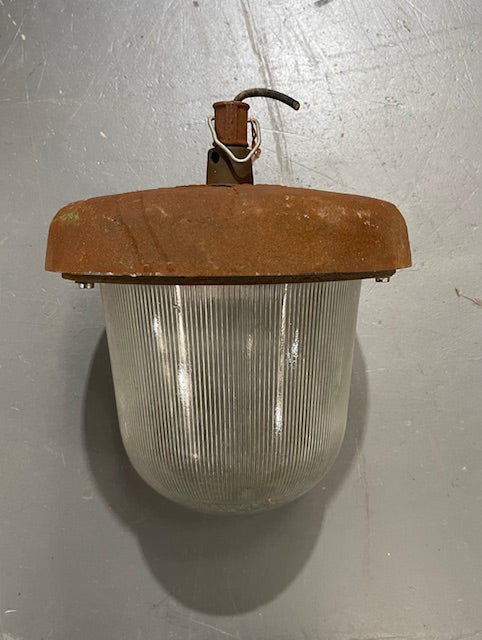 Vintage Industrial CZECH Rustic  Bunker Light  #6346