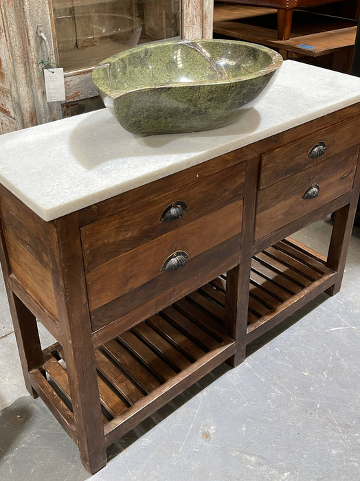 Marble Top Wooden Hallway / Console  Table  #4589