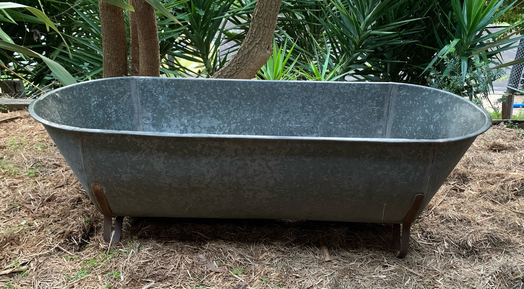 Vintage European Galvanised Bathtub #4837