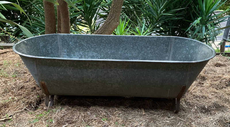 Vintage European Galvanised Bathtub #4837