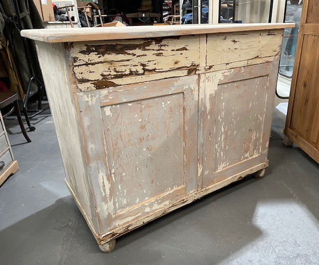 Small Rustic European Kitchen Island table / Shop Counter # 6550