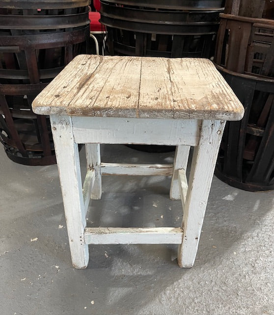 Vintage Rustic  European  Wooden Stool  #6606