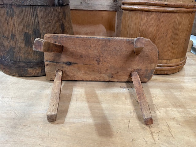 Vintage  European (Small)  Wooden "Milking" Stool  #6615