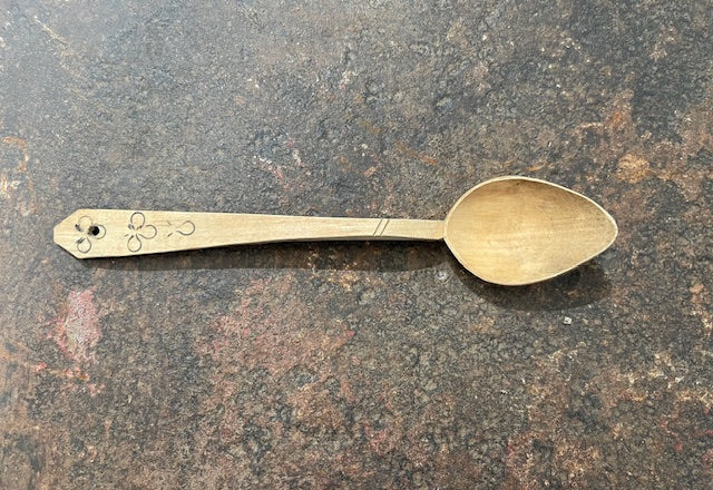 Vintage  European Handcarved  Wooden Spoon #6669