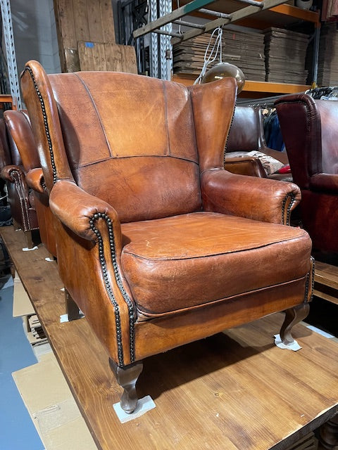 Vintage European  Leather Club Chair   #5870