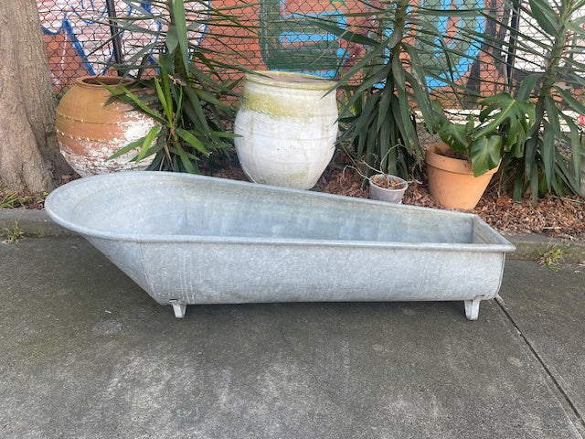 Vintage European Galvanised Bathtub #5908 ON HOLD