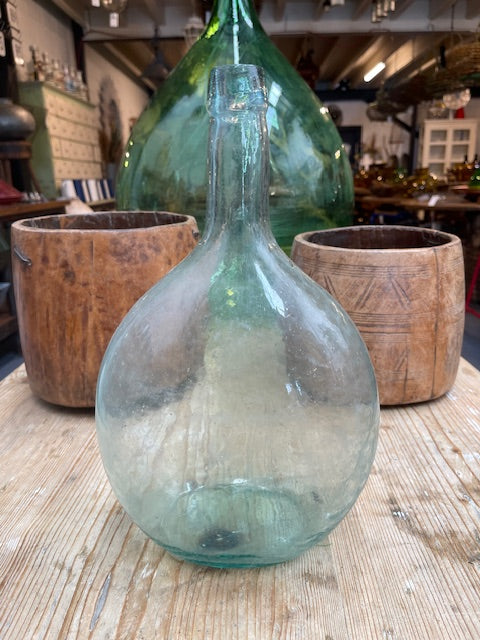 Vintage Flat Demijohn Glass Bottle  #6035  Byron