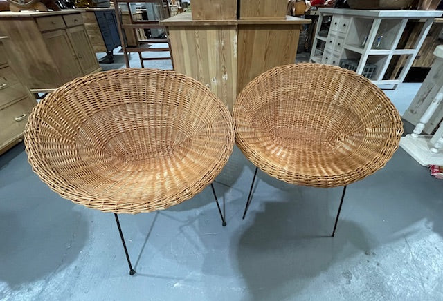 Vintage  Cane / Wicker  Basket Chairs #6048