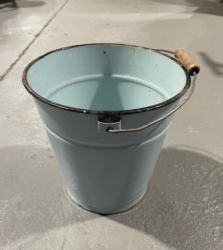 Vintage Hungarian  Enamel Water Bucket  #6098