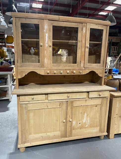 Vintage Wooden Kitchen Cabinet with Hutch  #6133