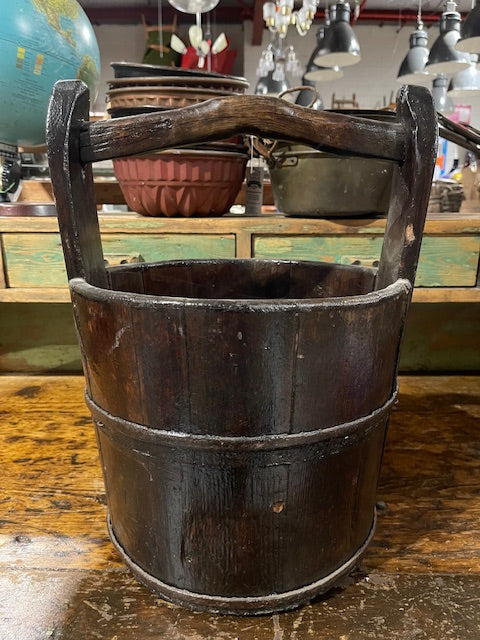 Vintage Wooden Water-Well Bucket #6134