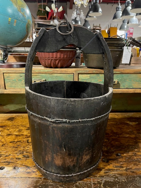 Vintage Wooden Water-Well Bucket #6135