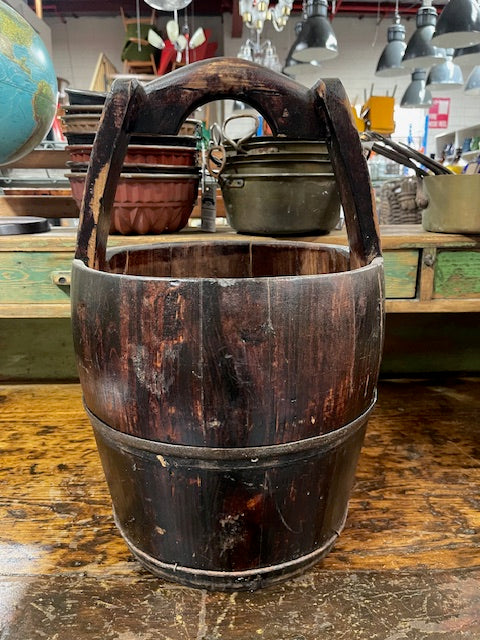 Vintage Wooden Water-Well Bucket #6136