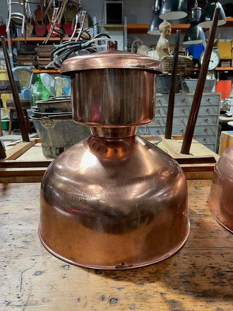 Vintage Czech Copper  Warehouse  Light  #6162