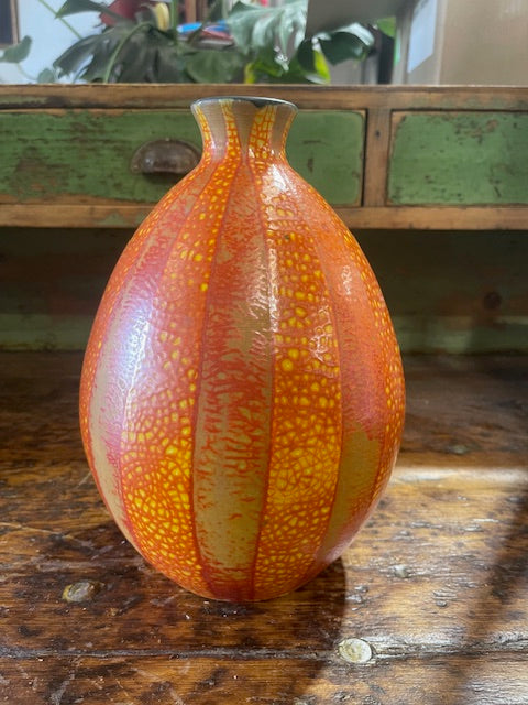 Vintage Hungarian Glazed Terracotta  Vase #6190