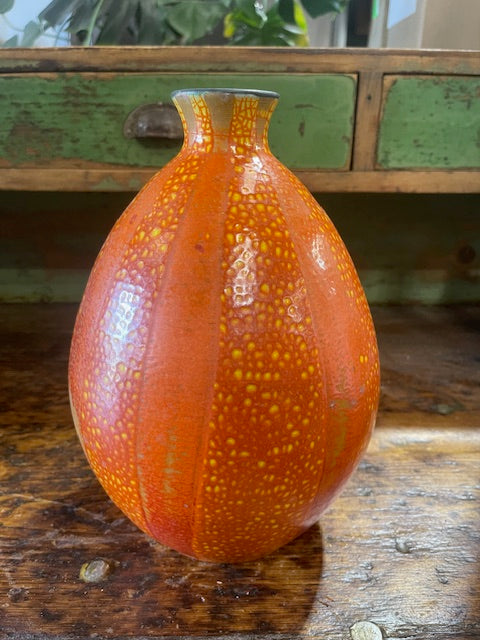 Vintage Hungarian Glazed Terracotta  Vase #6190