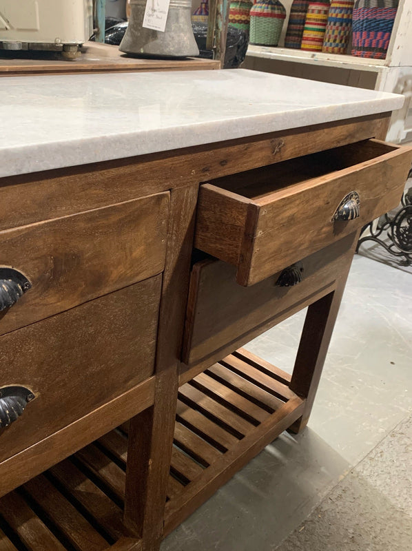 Marble Top Wooden Hallway / Console  Table  #4589