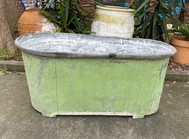 1940s  Rustic  European Galvanised Bathtub #6312