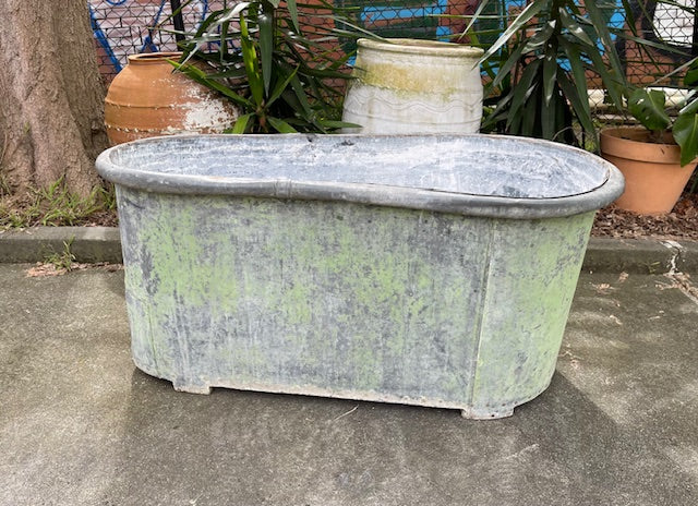 1940s  Rustic  European Galvanised Bathtub #6312