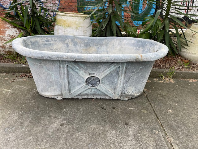 1940s  Rustic  European Galvanised Bathtub #6313