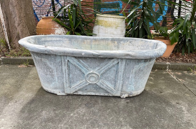 1940s  Rustic  European Galvanised Bathtub #6313