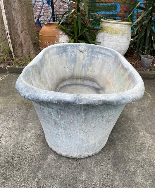 1940s  Rustic  European Galvanised Bathtub #6313