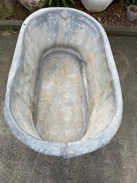 1940s  Rustic  European Galvanised Bathtub #6313