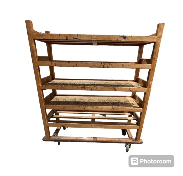 Vintage Industrial  Wooden Shoe Rack #5904