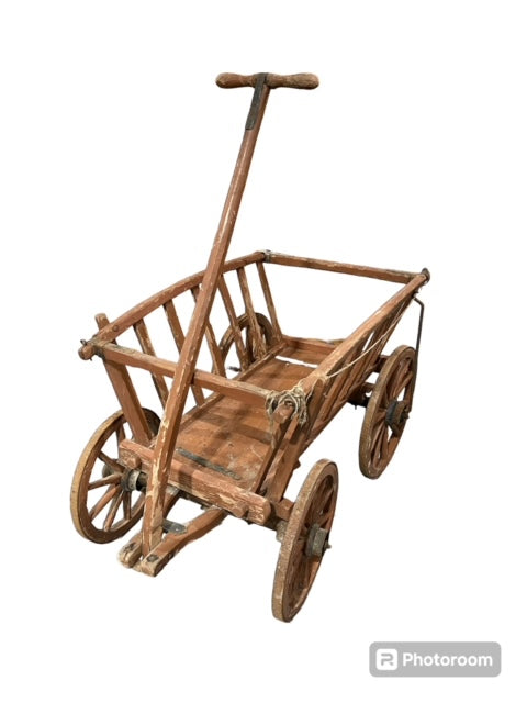 Rustic European Wooden Pumpkin Cart #6050