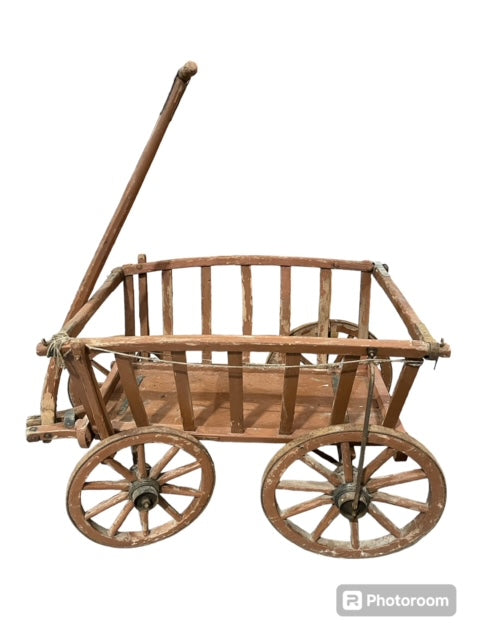 Rustic European Wooden Pumpkin Cart #6050