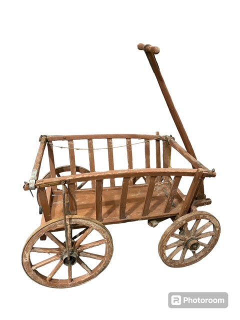 Rustic European Wooden Pumpkin Cart #6050