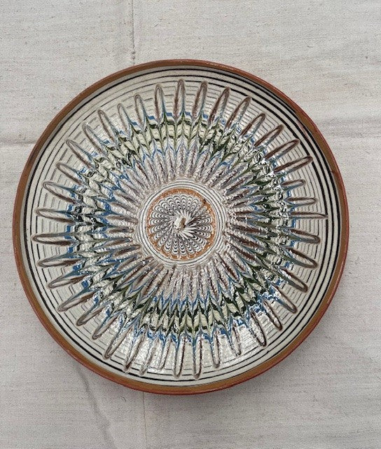 Vintage Romanian  Glazed Ceramic Plate  #6707  Byron