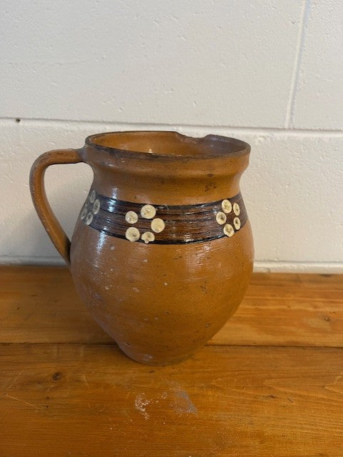 Vintage  Glazed  Hungarian  Terracotta Jug  #6445 Byron