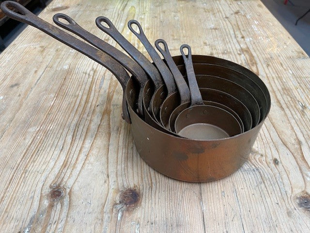 Vintage Copper Sauce Pans  #6026  Byron