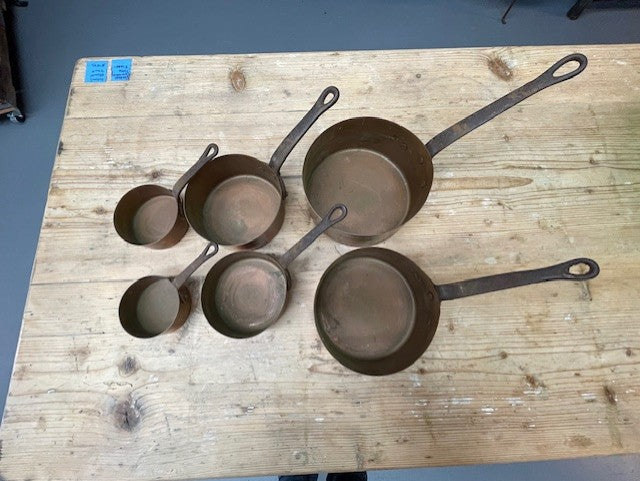 Vintage Copper Sauce Pans  #6026  Byron