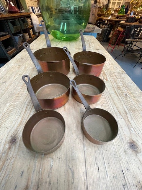 Vintage Copper Sauce Pans  #6026  Byron