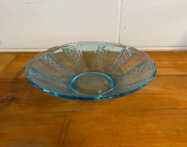 Vintage Hungarian Blue Glass Bowl  #6496 Byron