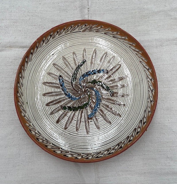 Vintage Romanian  Glazed Ceramic Plate  #6708  Byron