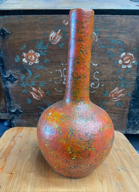 Vintage Hungarian Tofej Fat Lava Vase   #6243  Byron