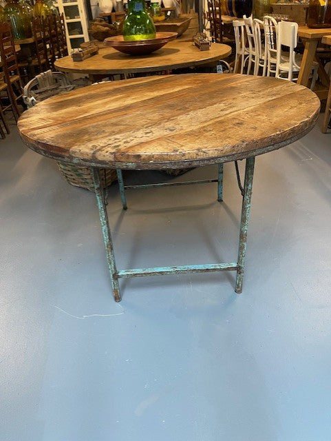Wooden Top Metal Base Foldable  Kitchen Table  #5955  Byron