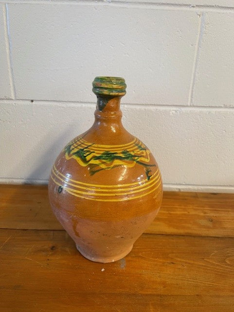 Vintage  Glazed  Hungarian  Terracotta Jug  #6444 Byron