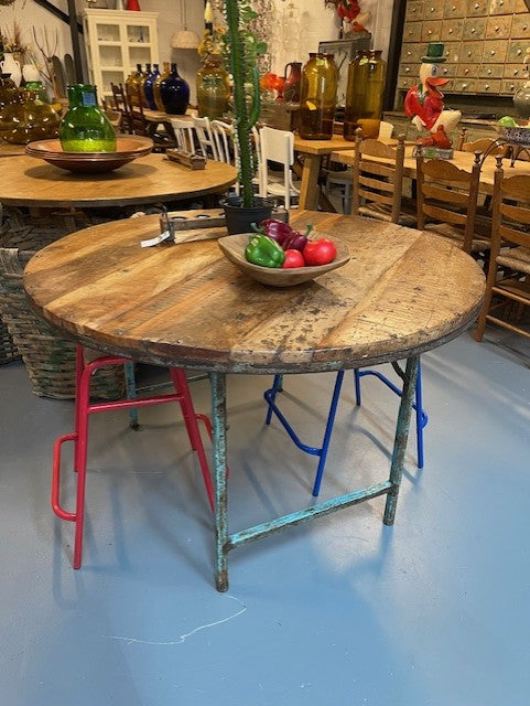 Wooden Top Metal Base Foldable  Kitchen Table  #5955  Byron