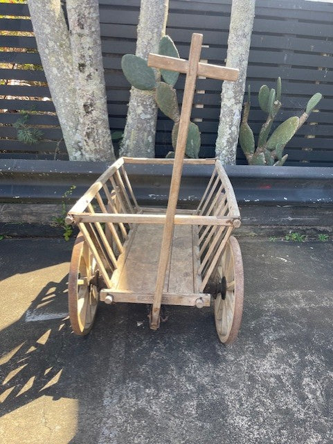 Vintage European Wooden Pumpkin Cart #6251  Byron