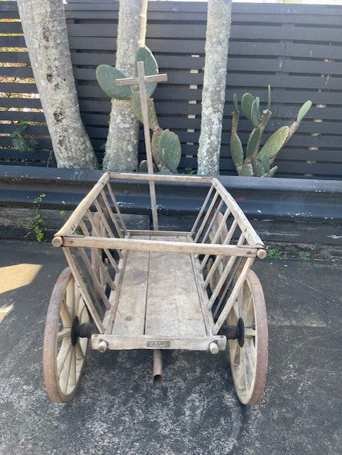 Vintage European Wooden Pumpkin Cart #6251  Byron