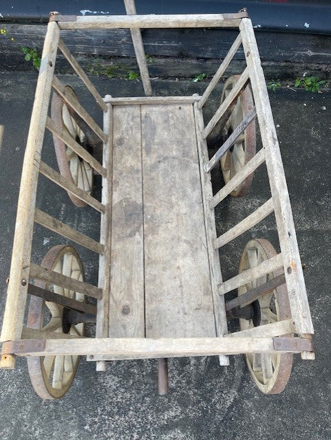 Vintage European Wooden Pumpkin Cart #6251  Byron