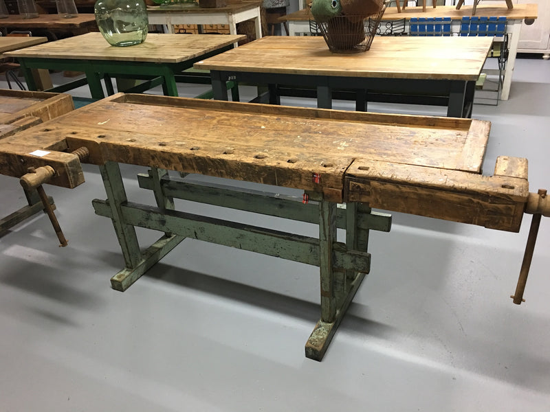 Vintage industrial European carpenters workbench 1920s #2093 B5