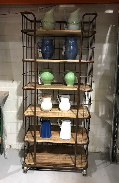 Vintage Metal and Wood Display Shelf     #4419