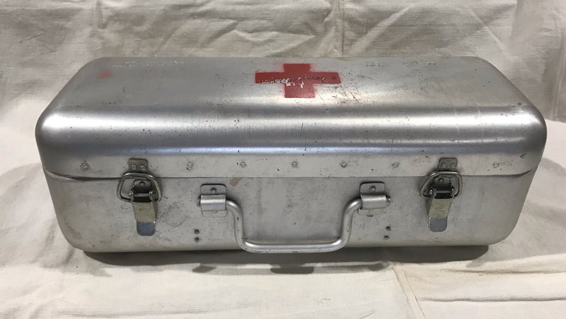 Vintage Aluminium Army First Aid Box  #4290