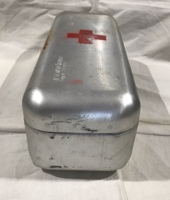 Vintage Aluminium Army First Aid Box  #4290